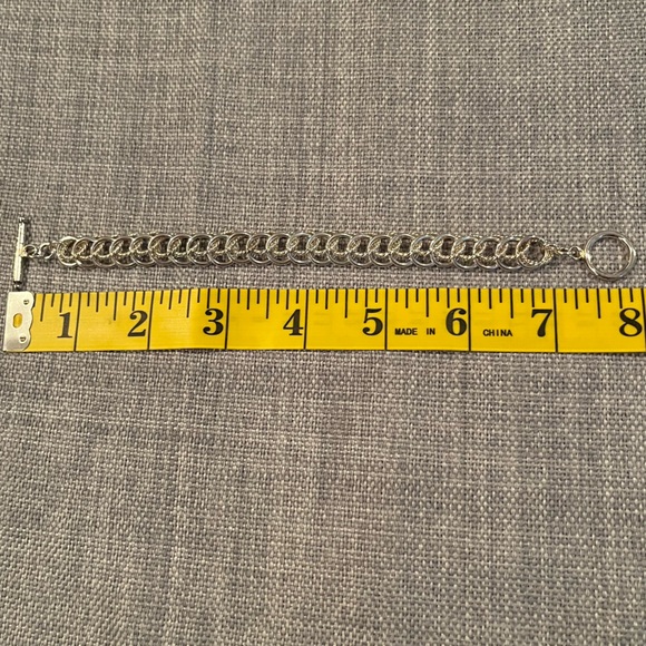 Chainmaille Rope & Smooth Texture Rings Bracelet Double Link Charm Bracelet - Picture 12 of 16